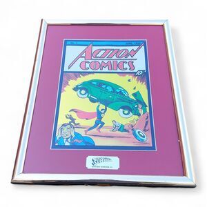 Action Comics No1 Chormart Foil Cover Art Framed Print Superman DC With COA